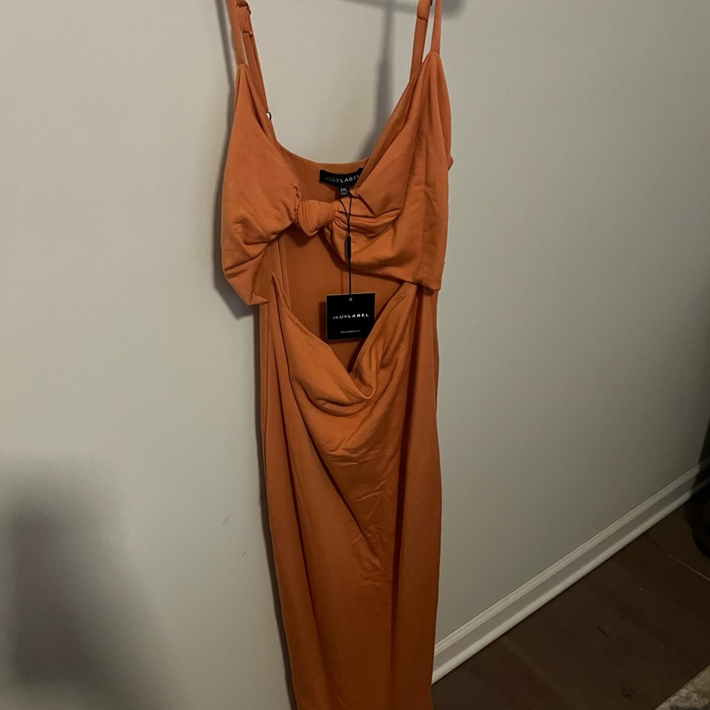 JLUXLABEL Orange Backless Dress